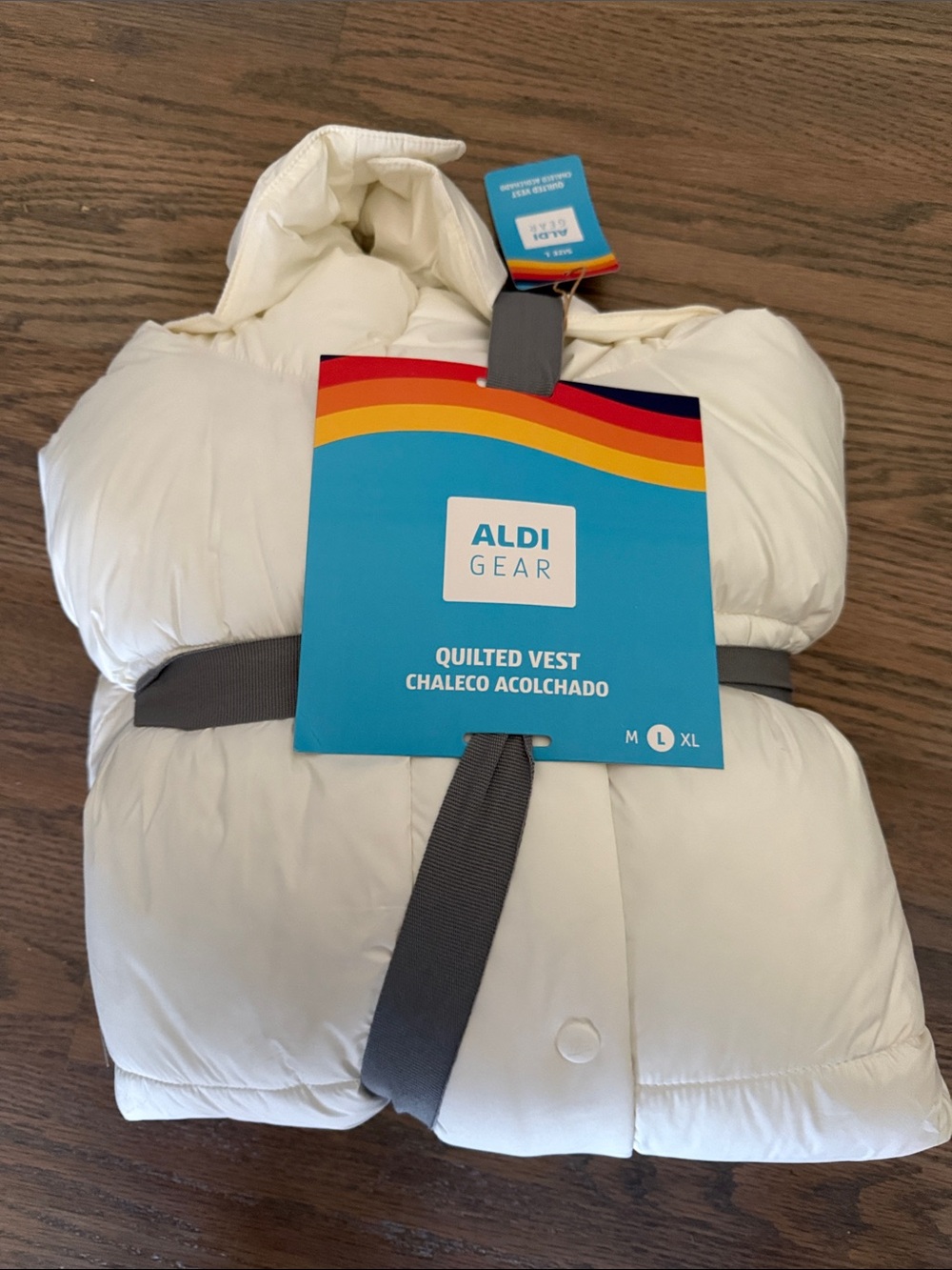 NWT ALDI Gear Quilted Puffer Vest White Size Large